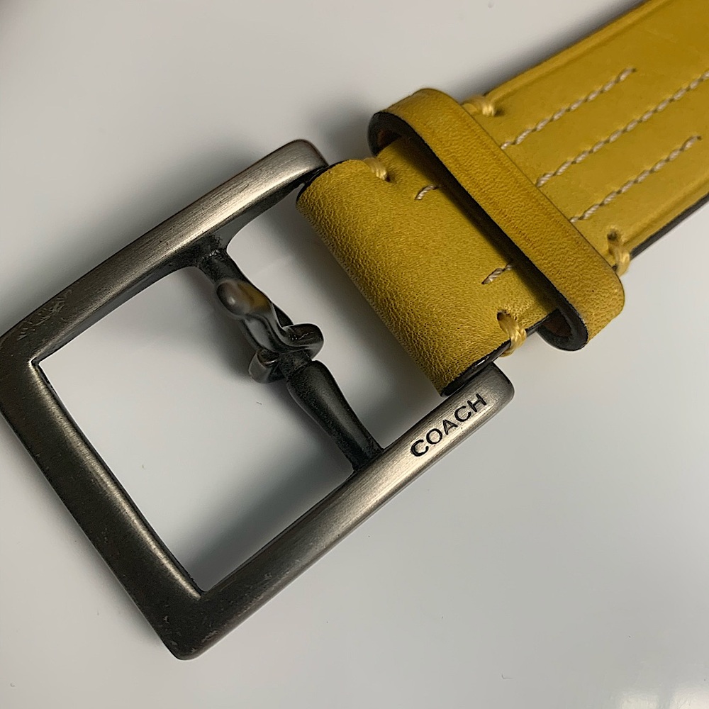 Coach canary yellow belt size 30”